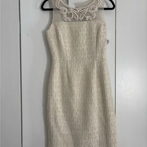 Brooks Brothers Cream Sheath Midi Dress